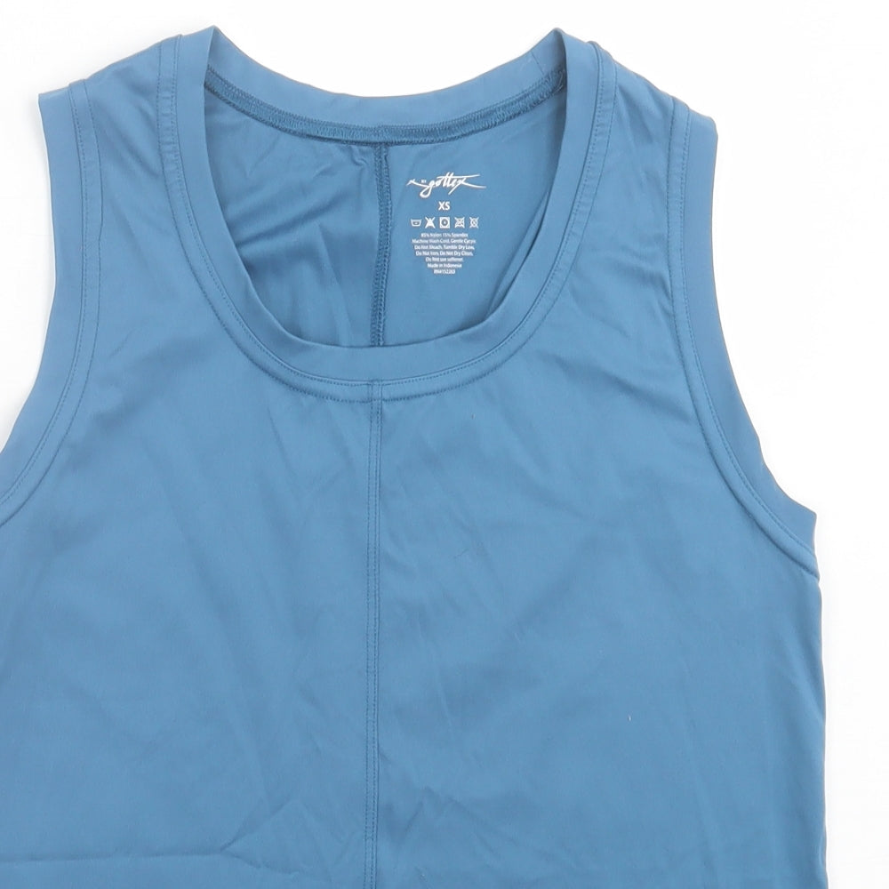 Gottex Womens Blue  Nylon Basic Tank Size XS Crew Neck Pullover