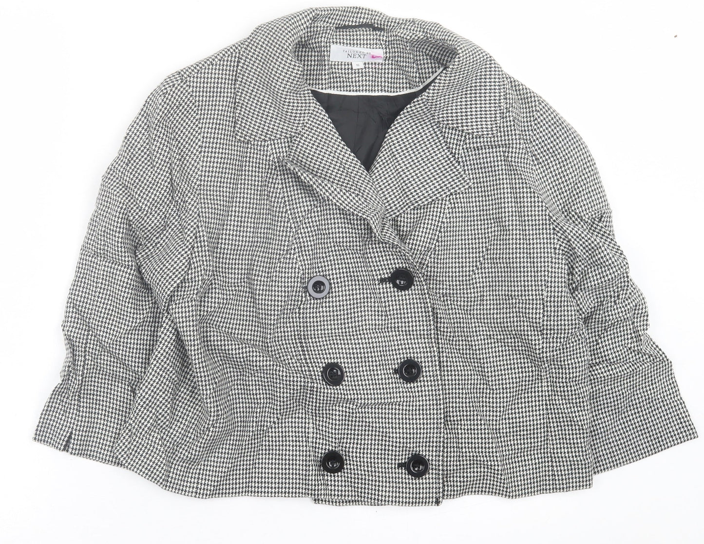 NEXT Womens White Herringbone  Jacket Blazer Size 10  Button