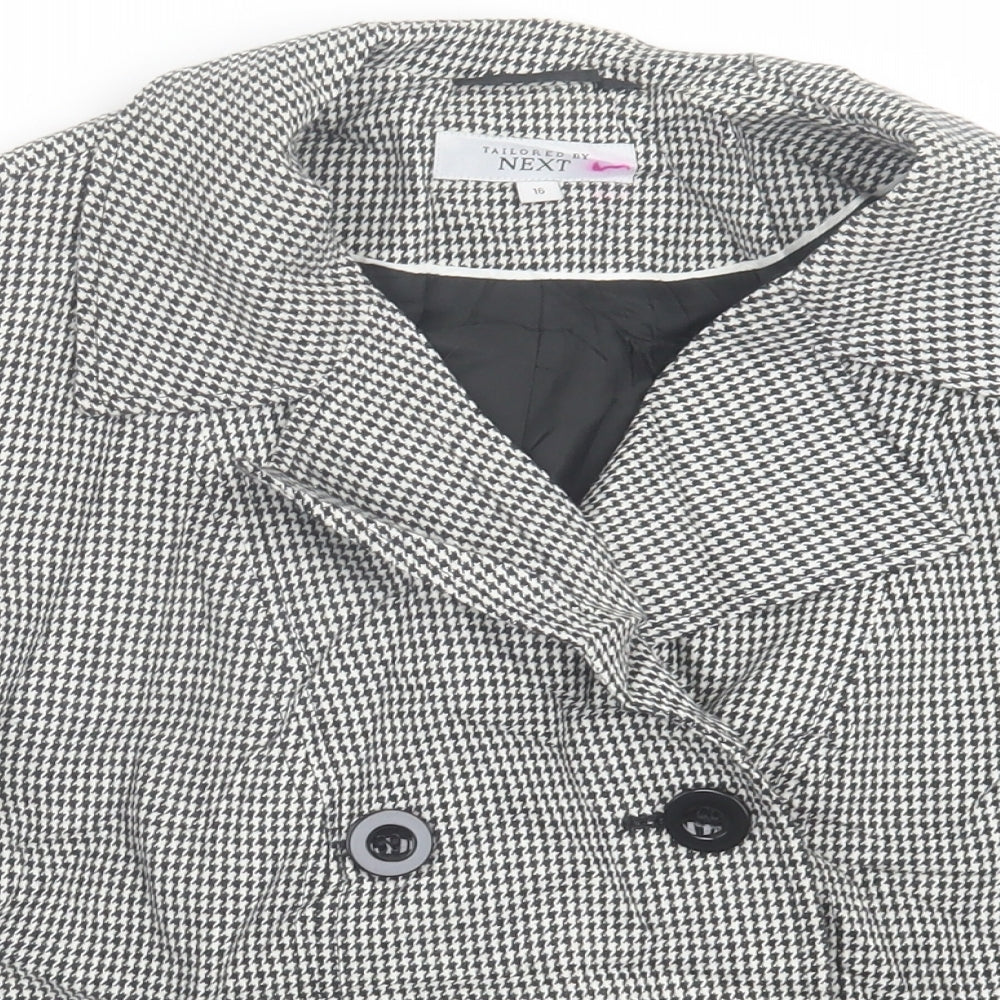 NEXT Womens White Herringbone  Jacket Blazer Size 10  Button