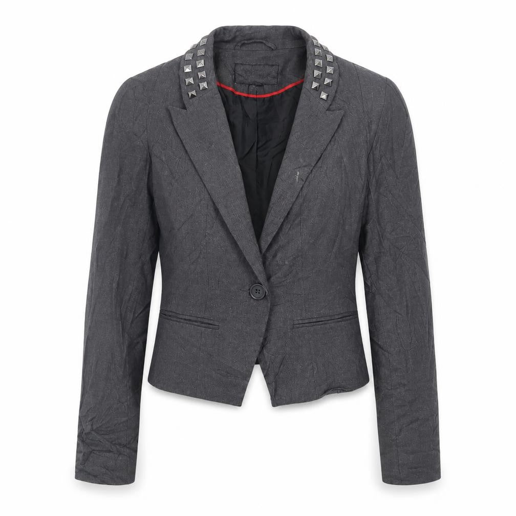 H&M Womens Grey   Jacket Blazer Size 8  Button