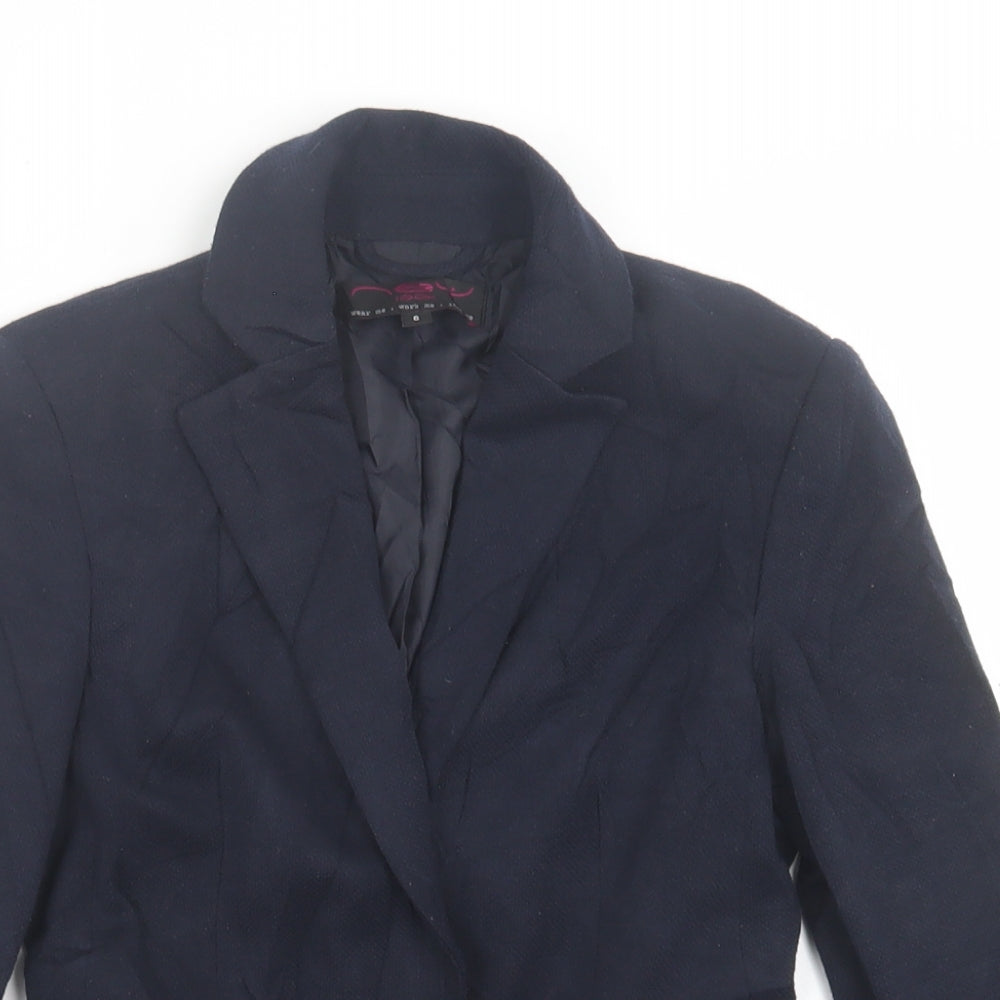 New Look Womens Blue   Jacket Blazer Size 6  Button