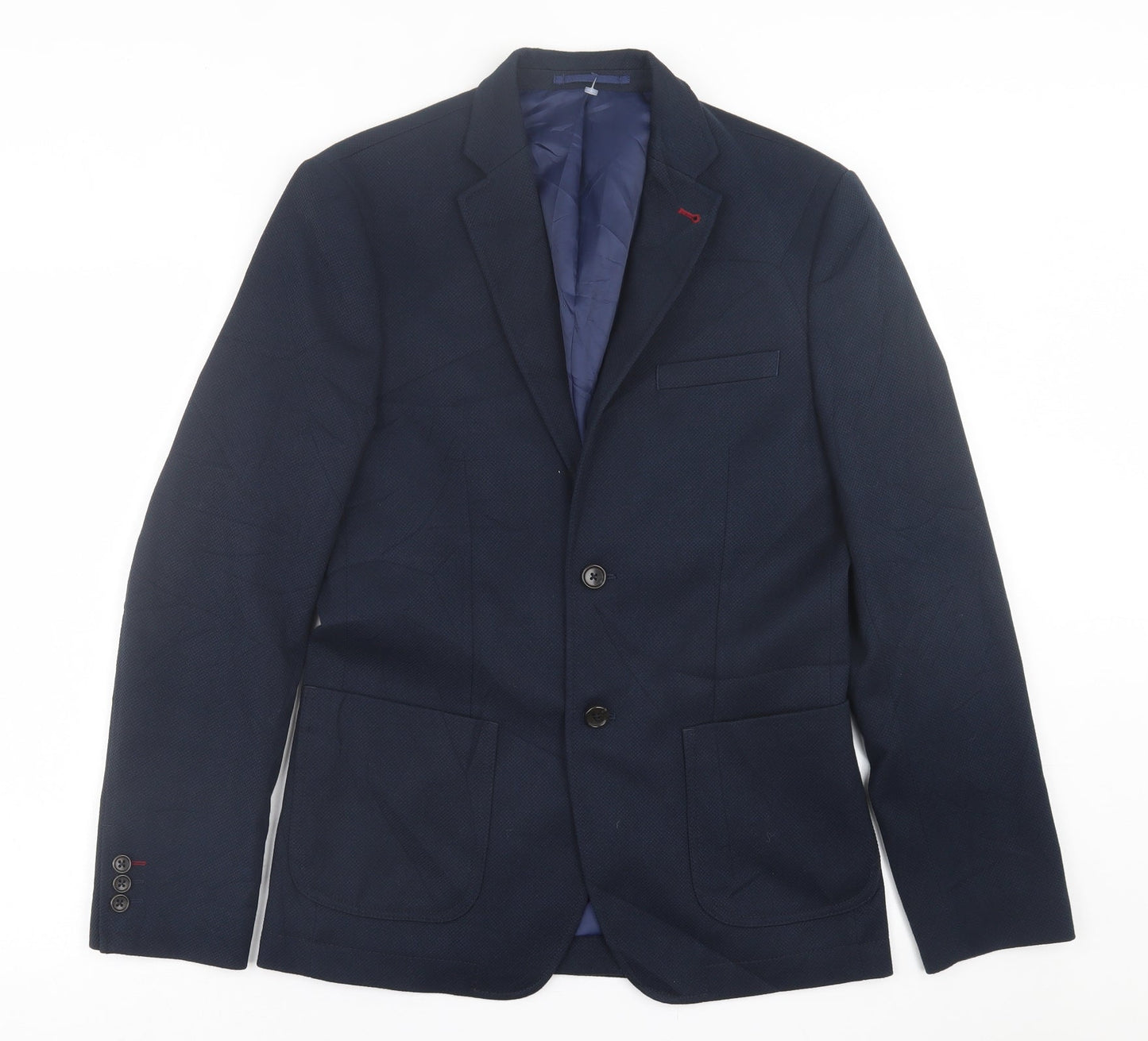 Burton Mens Blue  Polyester Jacket Suit Jacket Size 36
