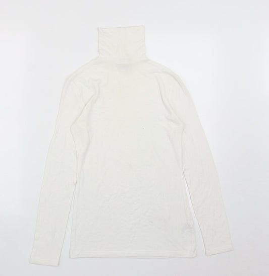 Matalan Womens White High Neck  Viscose Pullover Jumper Size 10
