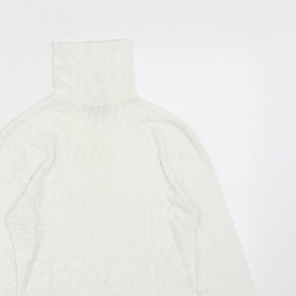 Matalan Womens White High Neck  Viscose Pullover Jumper Size 10