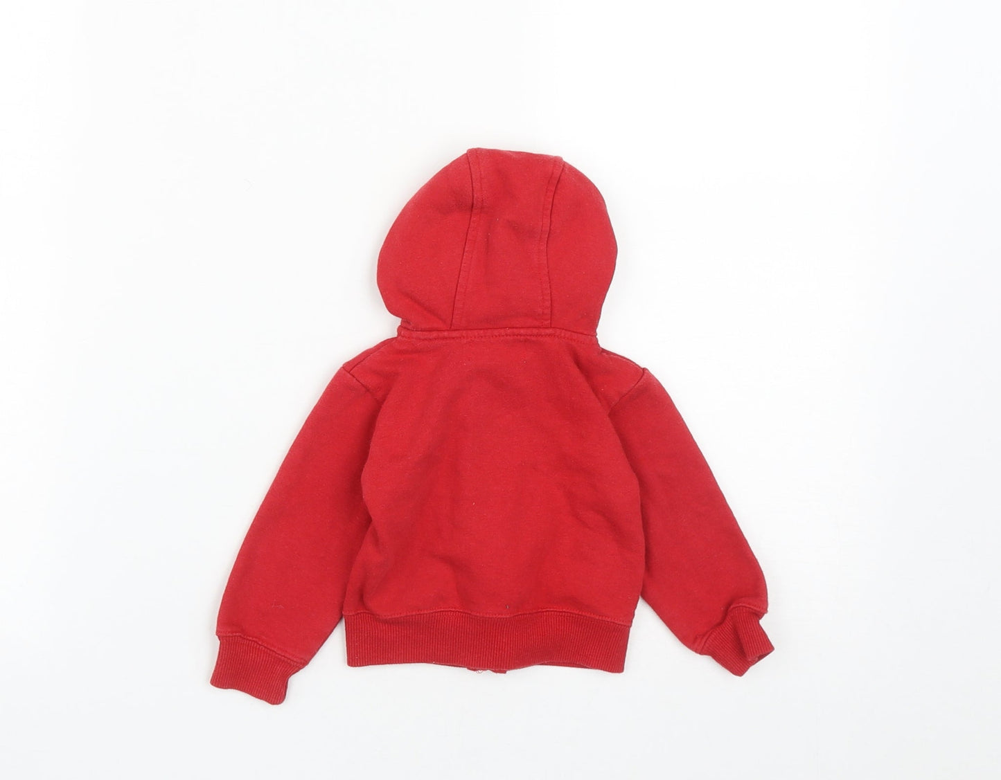 Earlydays Girls Red  Cotton Basic Button-Up Size 9-12 Months V-Neck Zip