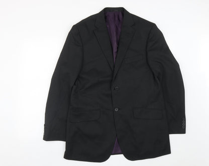 F&F Mens Black  Polyester Jacket Suit Jacket Size 42