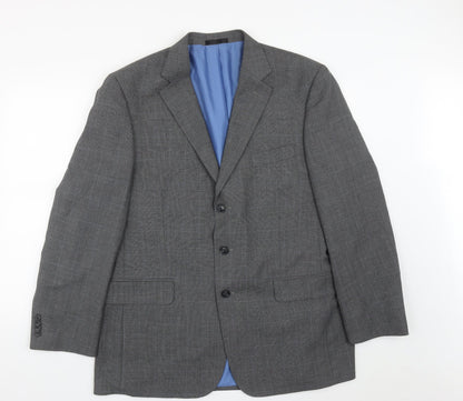 Preloved George Mens Grey  Polyester Jacket Suit Jacket Size 44 - Front