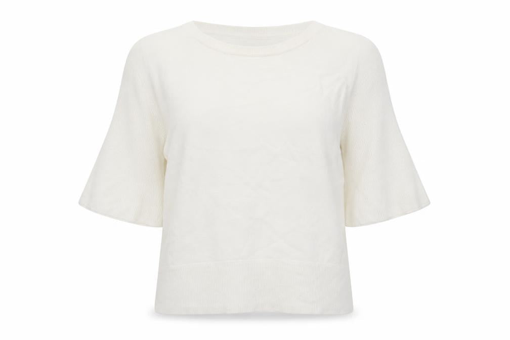 Oasis Womens White Round Neck  Cotton Pullover Jumper Size XL