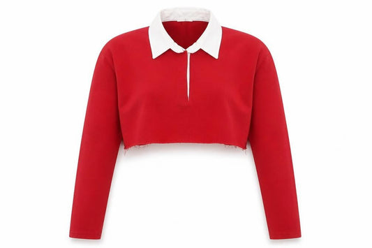 Missguided Womens Red  Polyester Pullover Sweatshirt Size 6   - Cropped