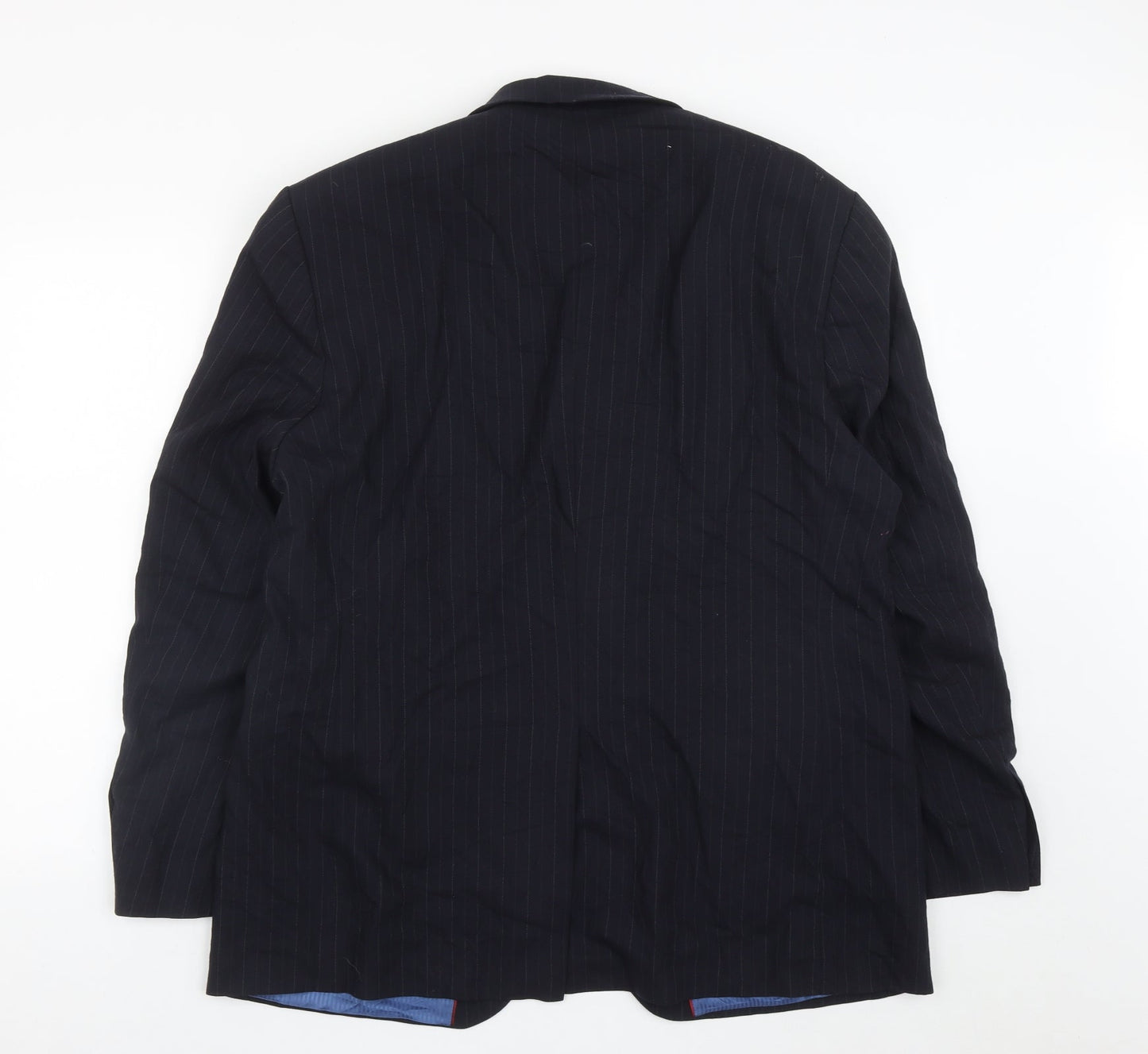 Burton Mens Black Striped Wool Jacket Suit Jacket Size 44