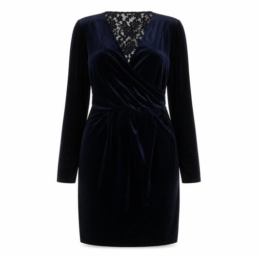 Marks and Spencer Womens Blue  Polyester A-Line  Size 14  V-Neck