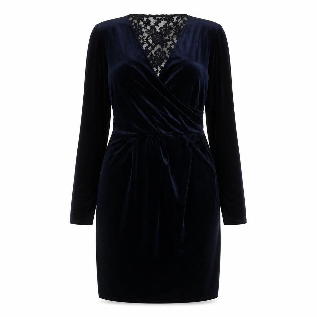 Marks & Spencer Womens Blue  Polyester A-Line  Size 14  V-Neck