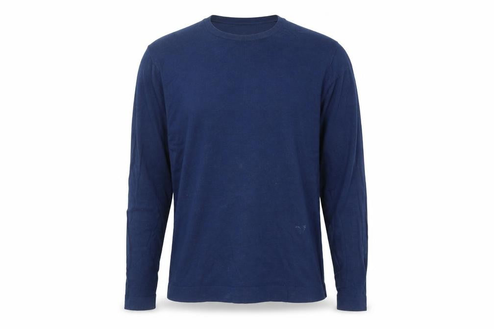 MNG Mens Blue Round Neck  Polyester Pullover Jumper Size L