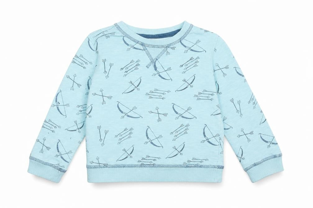 Mini Club Boys Blue  100% Cotton Pullover Sweatshirt Size 2-3 Years   - Bow & Arrow