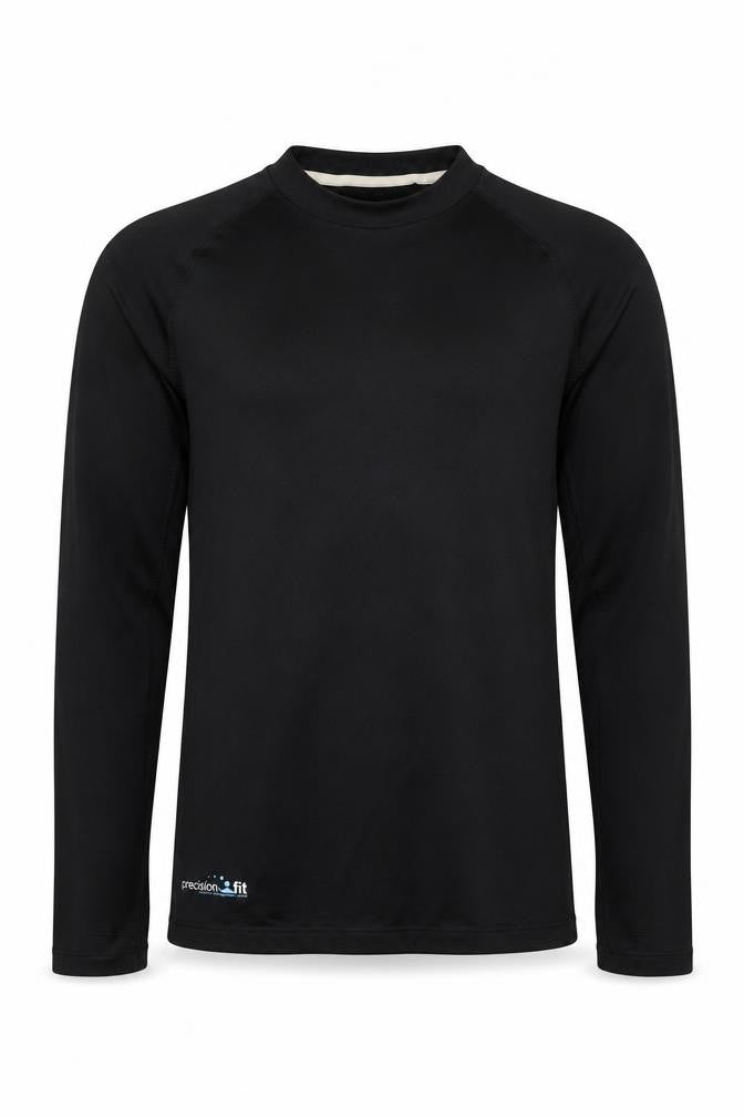 Precision Fit Boys Black  Polyester Basic T-Shirt Size M Crew Neck Pullover - Athletic