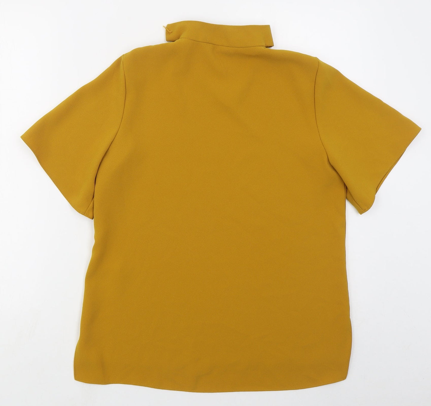 Zara Womens Yellow  Polyester Basic Blouse Size S Round Neck - Mustard Yellow