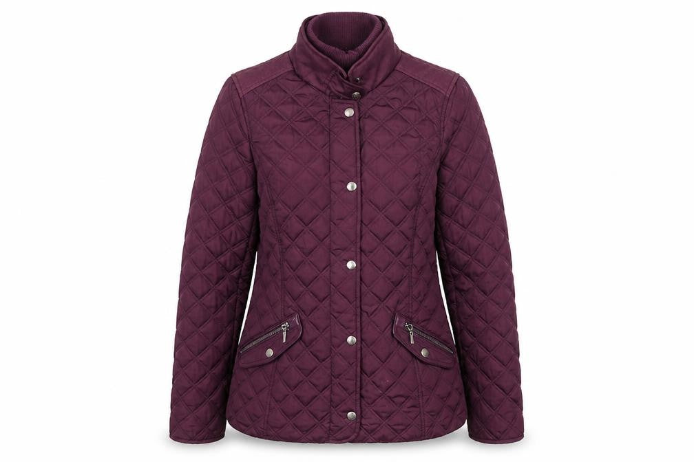 Maine Womens Purple   Quilted Coat Size 10  Zip