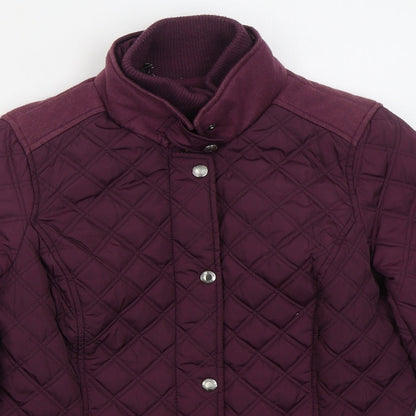 Maine New England Womens Purple Quilted Coat Size 10 Zip