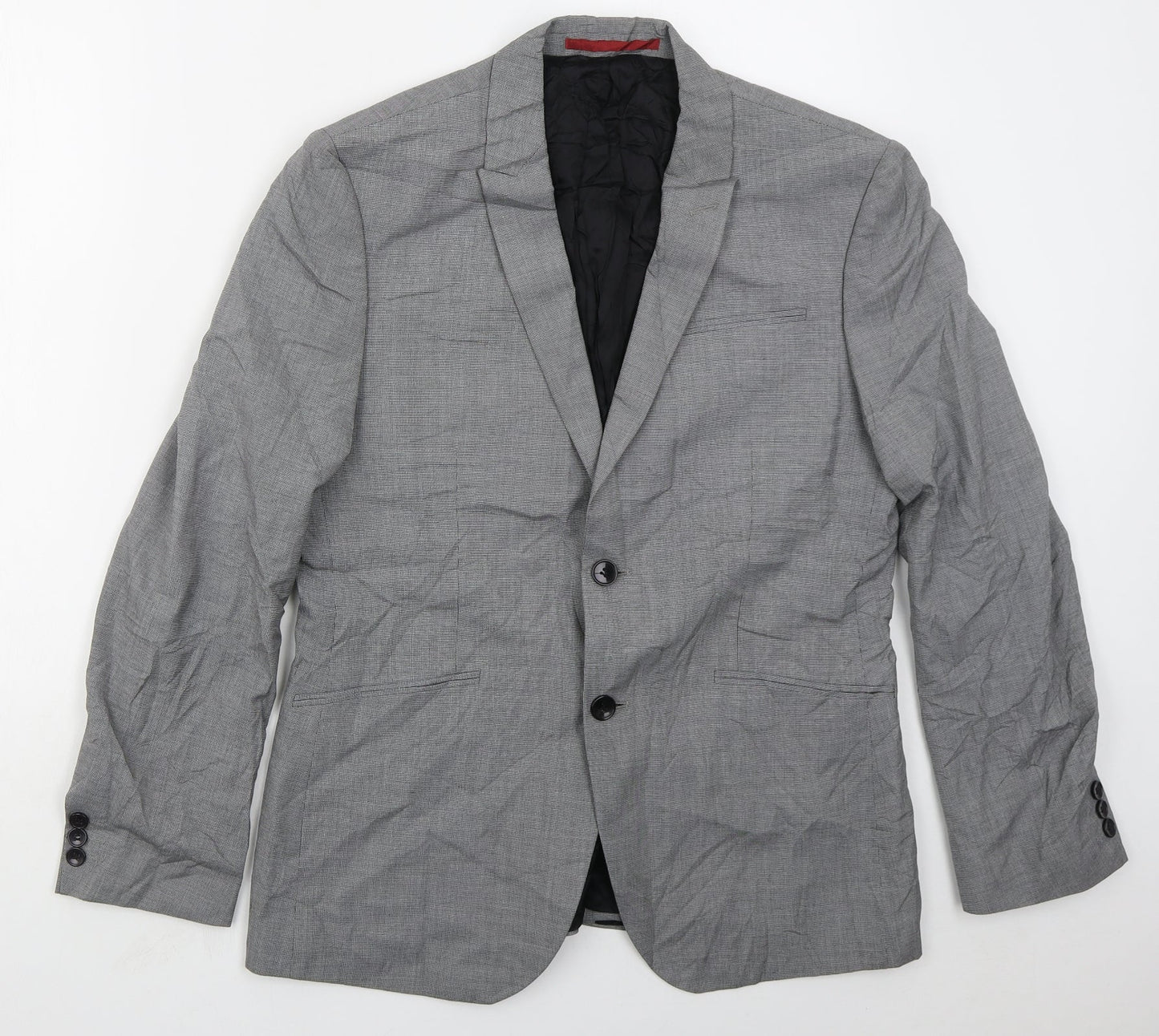 Preworn Mens Grey  Polyester Jacket Suit Jacket Size 38