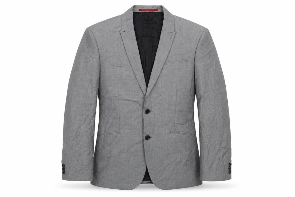 Preworn Mens Grey  Polyester Jacket Suit Jacket Size 38