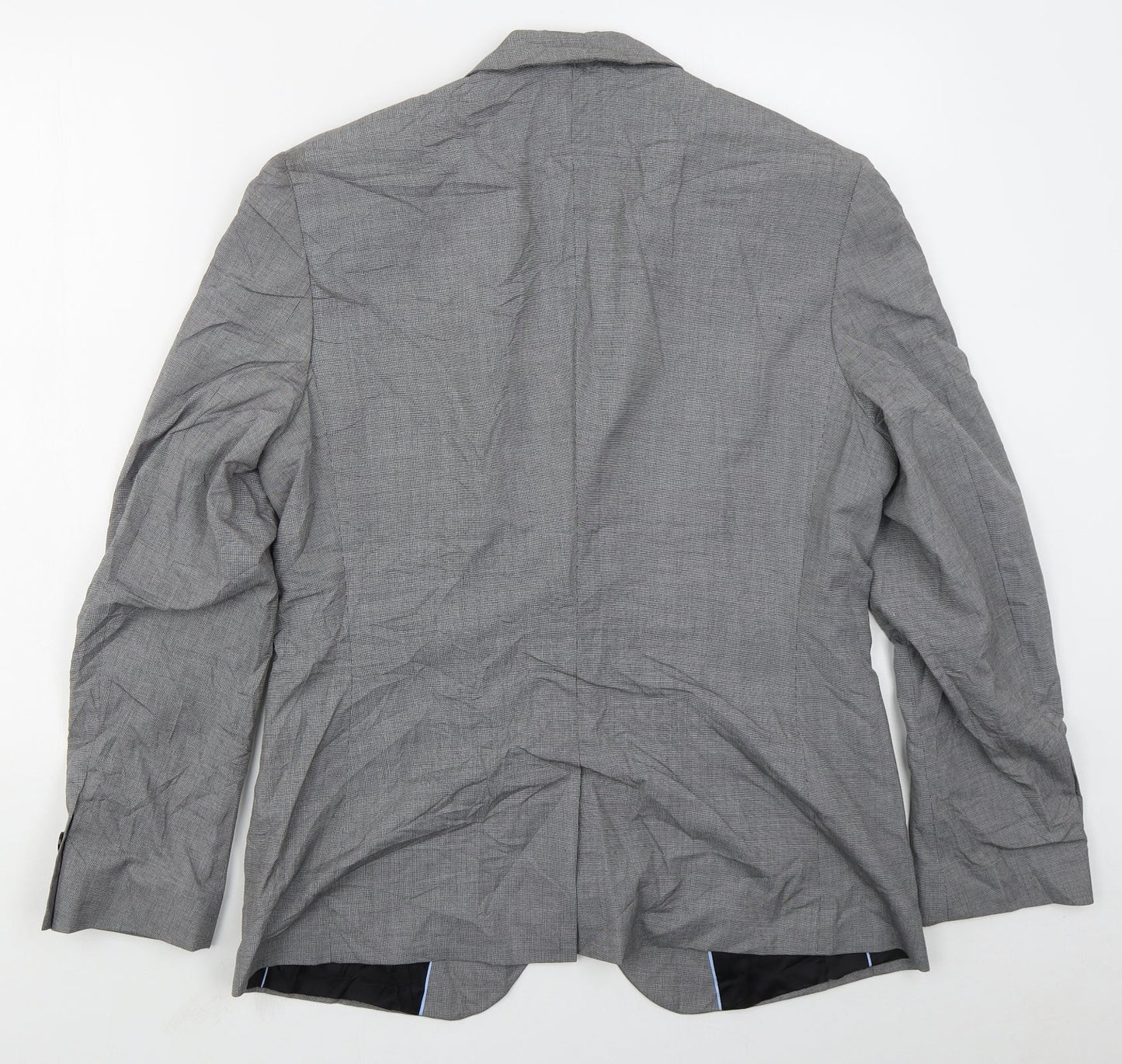 Preworn Mens Grey  Polyester Jacket Suit Jacket Size 38