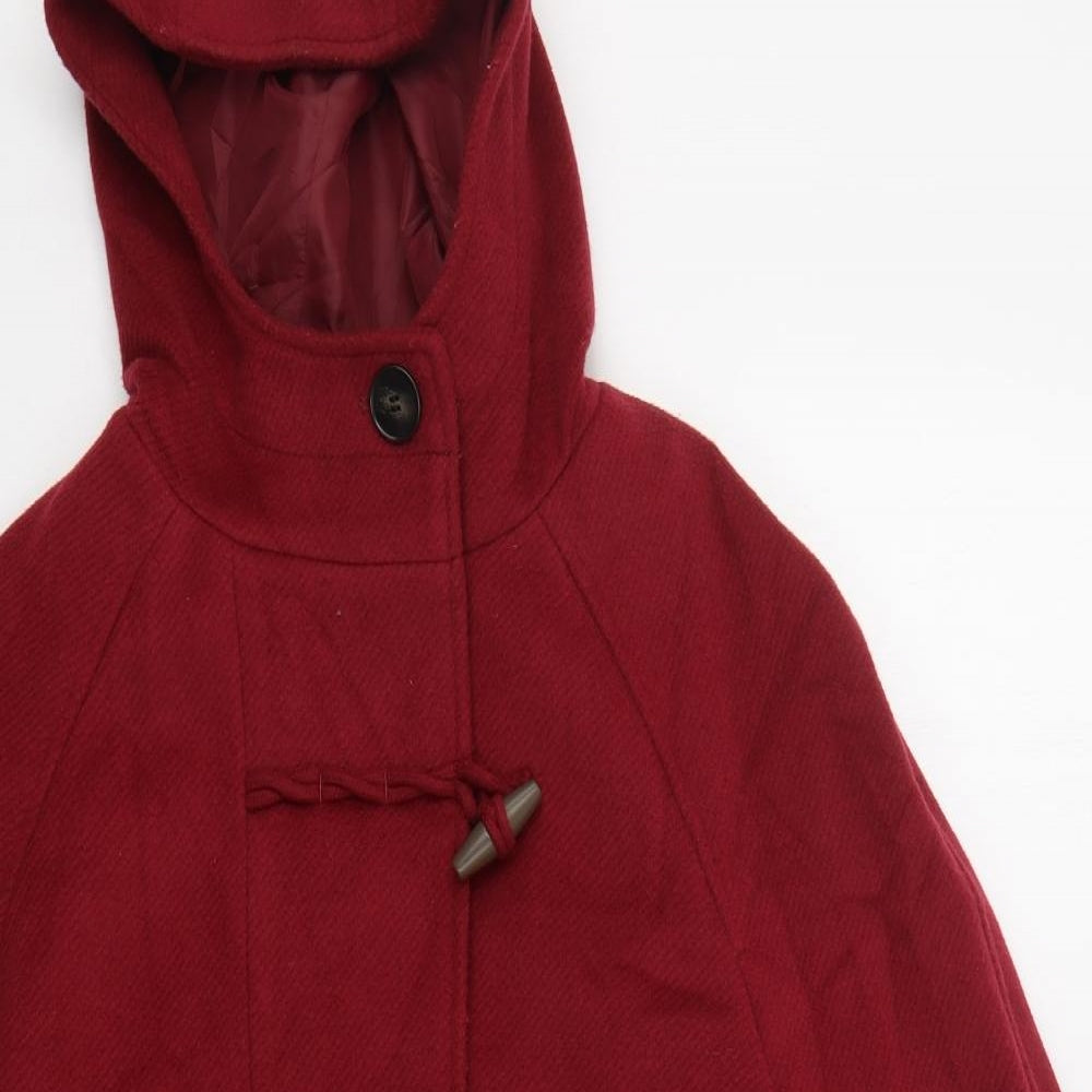 Marks and Spencer Womens Red   Pea Coat Coat Size 10  Button