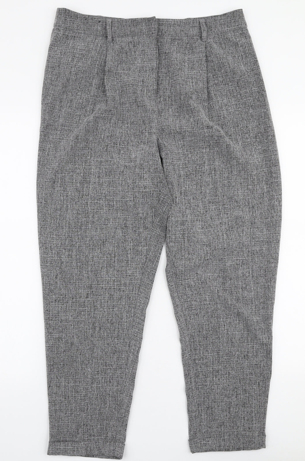 New Look Womens Grey  Polyester Trousers  Size 12 L26 in Slim Zip
