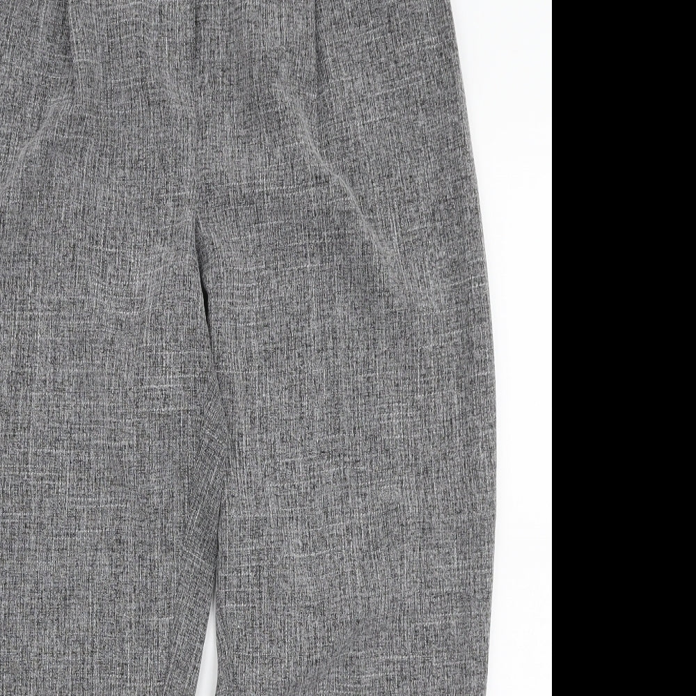 New Look Womens Grey  Polyester Trousers  Size 12 L26 in Slim Zip
