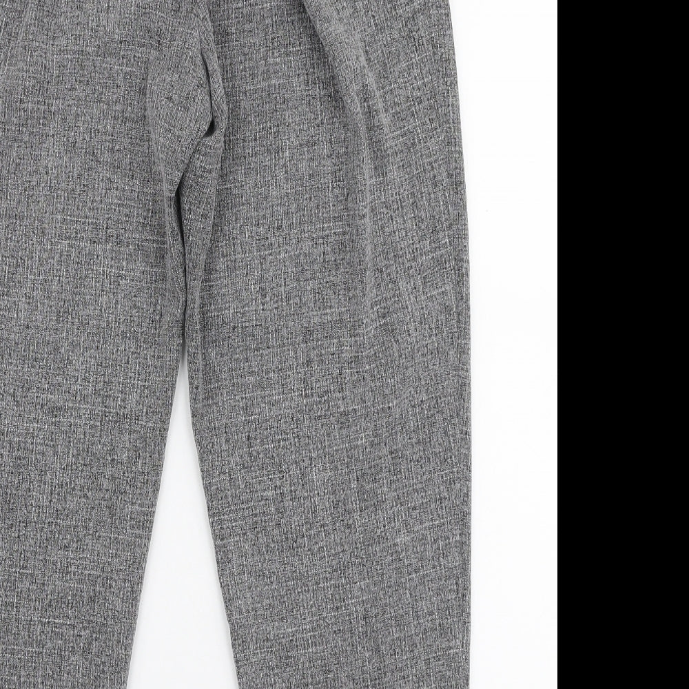 New Look Womens Grey  Polyester Trousers  Size 12 L26 in Slim Zip