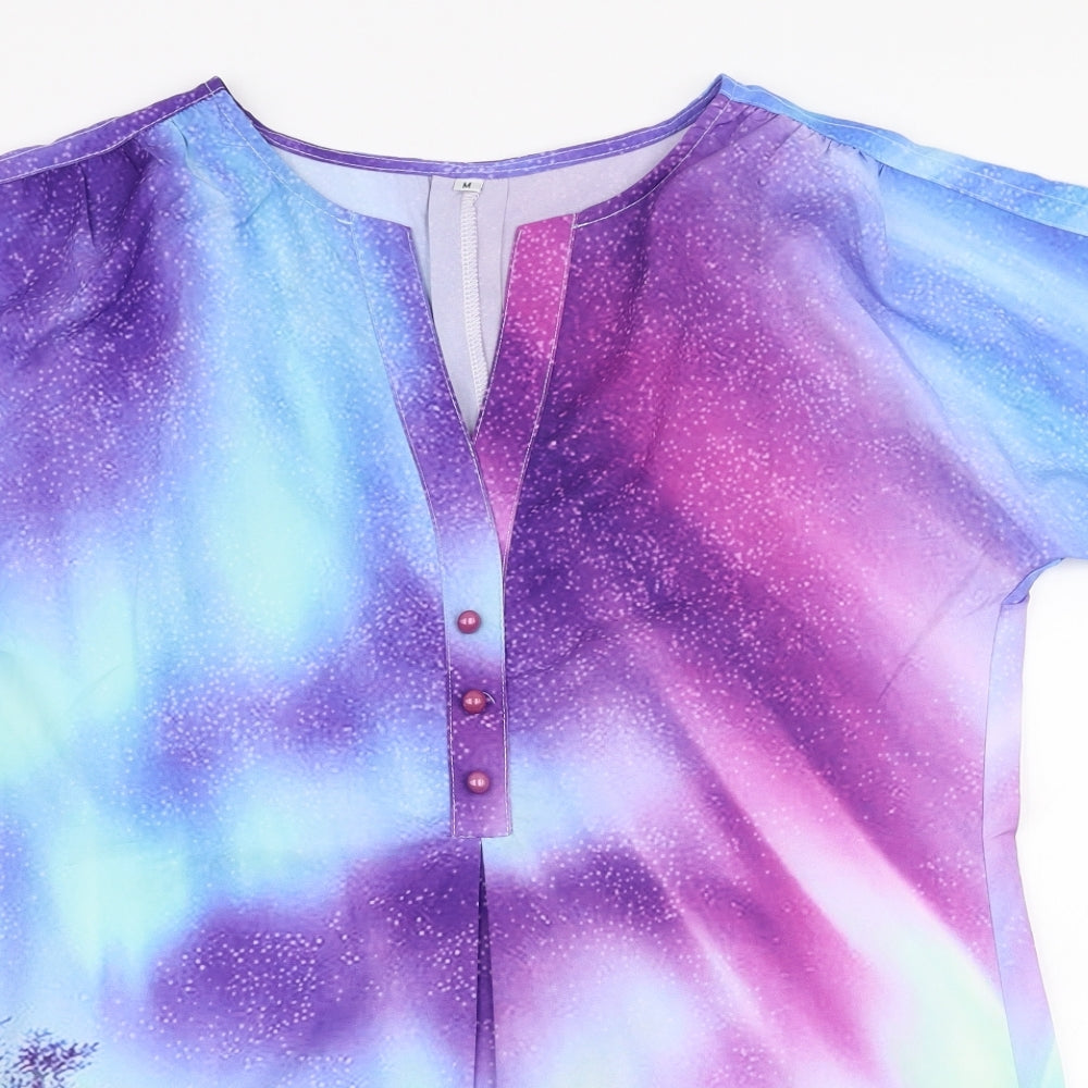 Preworn Womens Multicoloured  Polyester Basic Blouse Size M V-Neck
