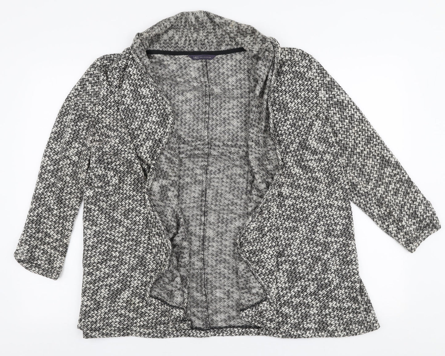 Marks and Spencer Womens Beige Collared  Polyester Cardigan Jumper Size 16