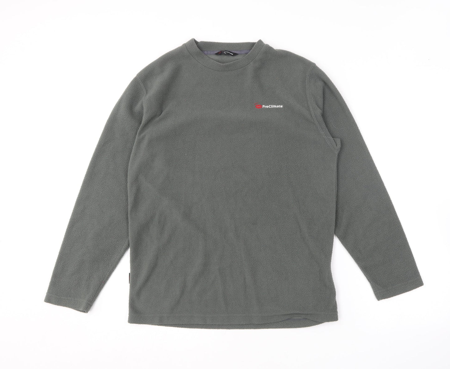 Pro Climate Mens Green Round Neck  Polyester Pullover Jumper Size XS