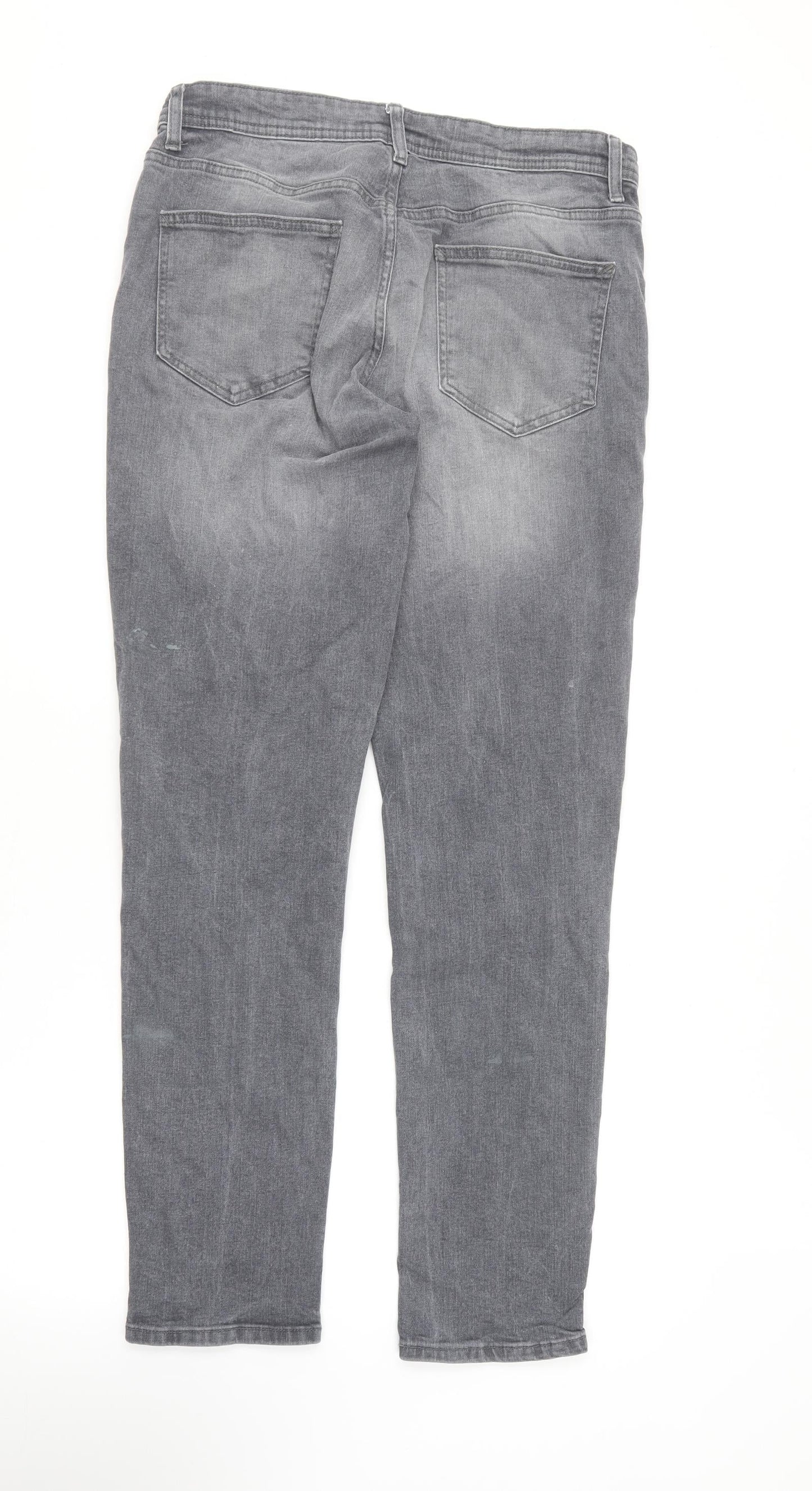 Denim & Co. Womens Grey  Cotton Skinny Jeans Size 32 in L32 in Regular