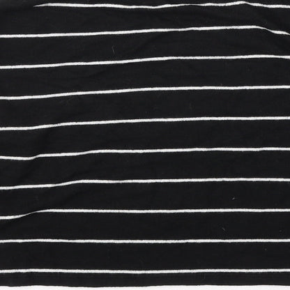 New Look Womens Black Round Neck Striped Acrylic Pullover Jumper Size M