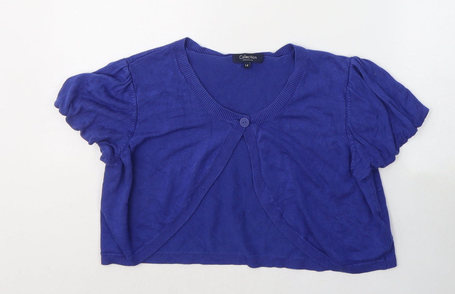 Debenhams Womens Blue V-Neck  Viscose Cardigan Jumper Size 14