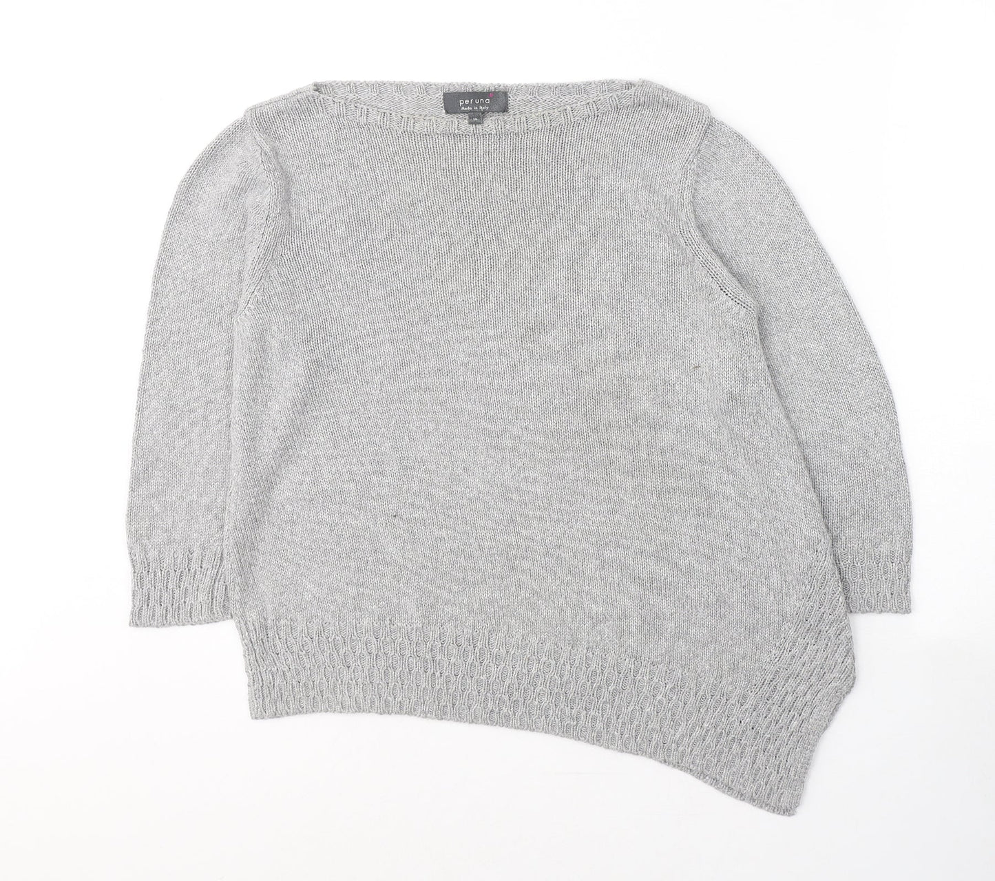 Marks and Spencer Womens Grey Boat Neck  Viscose Pullover Jumper Size 14