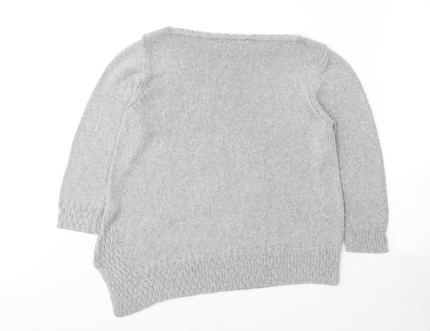 Marks and Spencer Womens Grey Boat Neck  Viscose Pullover Jumper Size 14