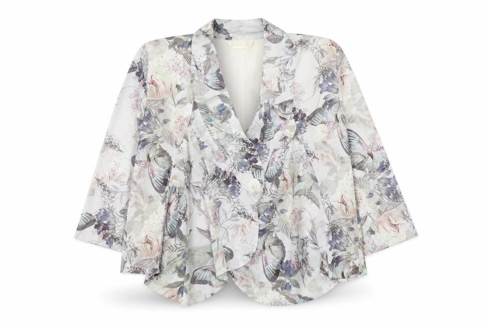 New Look Womens Beige Floral  Jacket Blazer Size 10