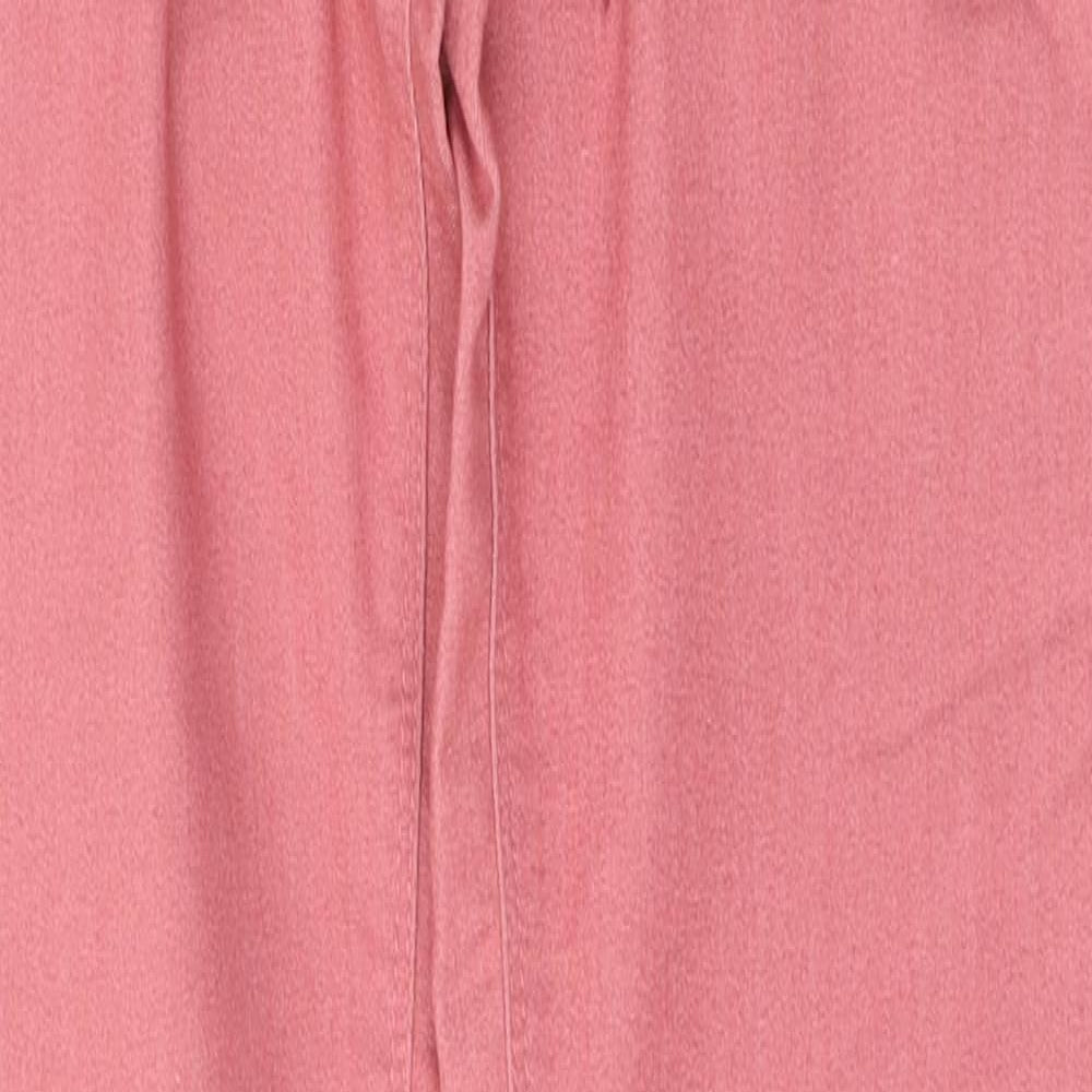 Denim & Co. Womens Pink  Cotton Skinny Jeans Size 10 L29 in Regular Button