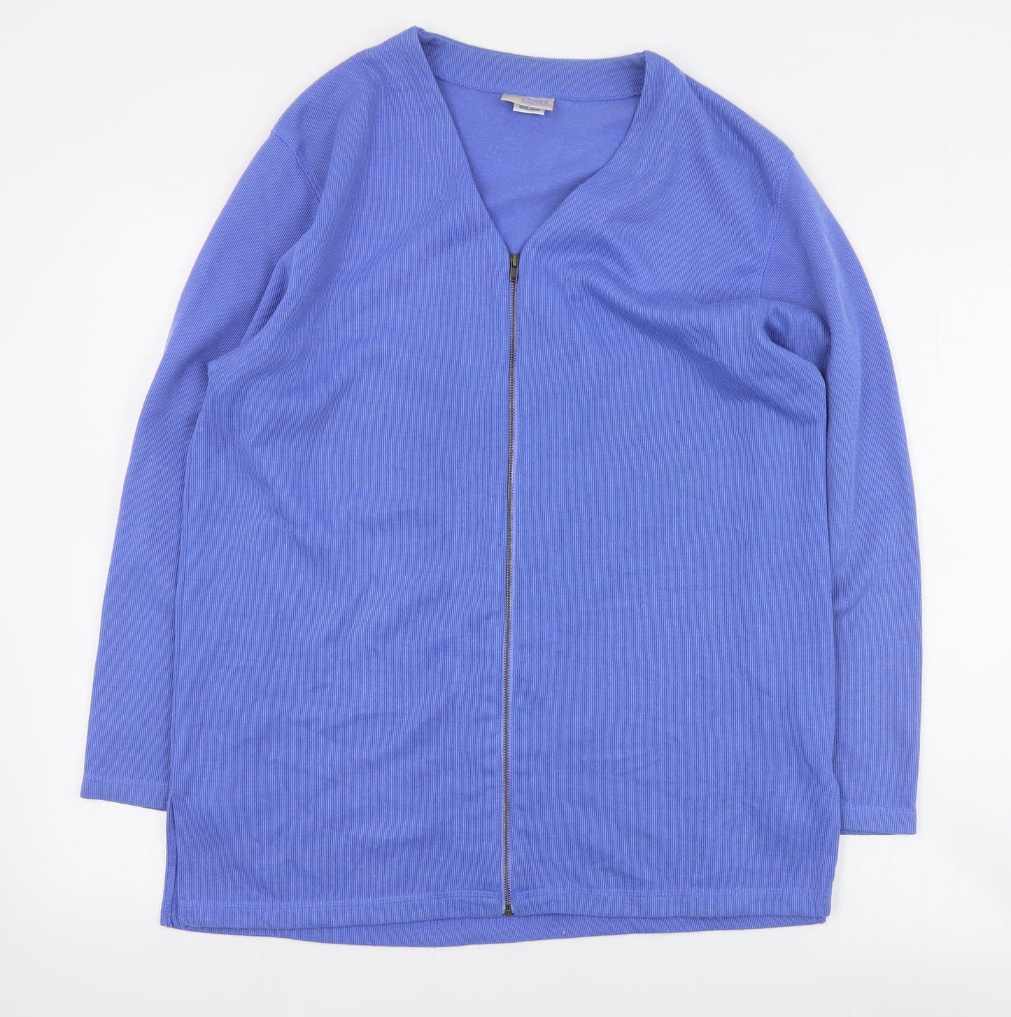 Mackays Womens Blue V-Neck  Polyester Full Zip Jumper Size S