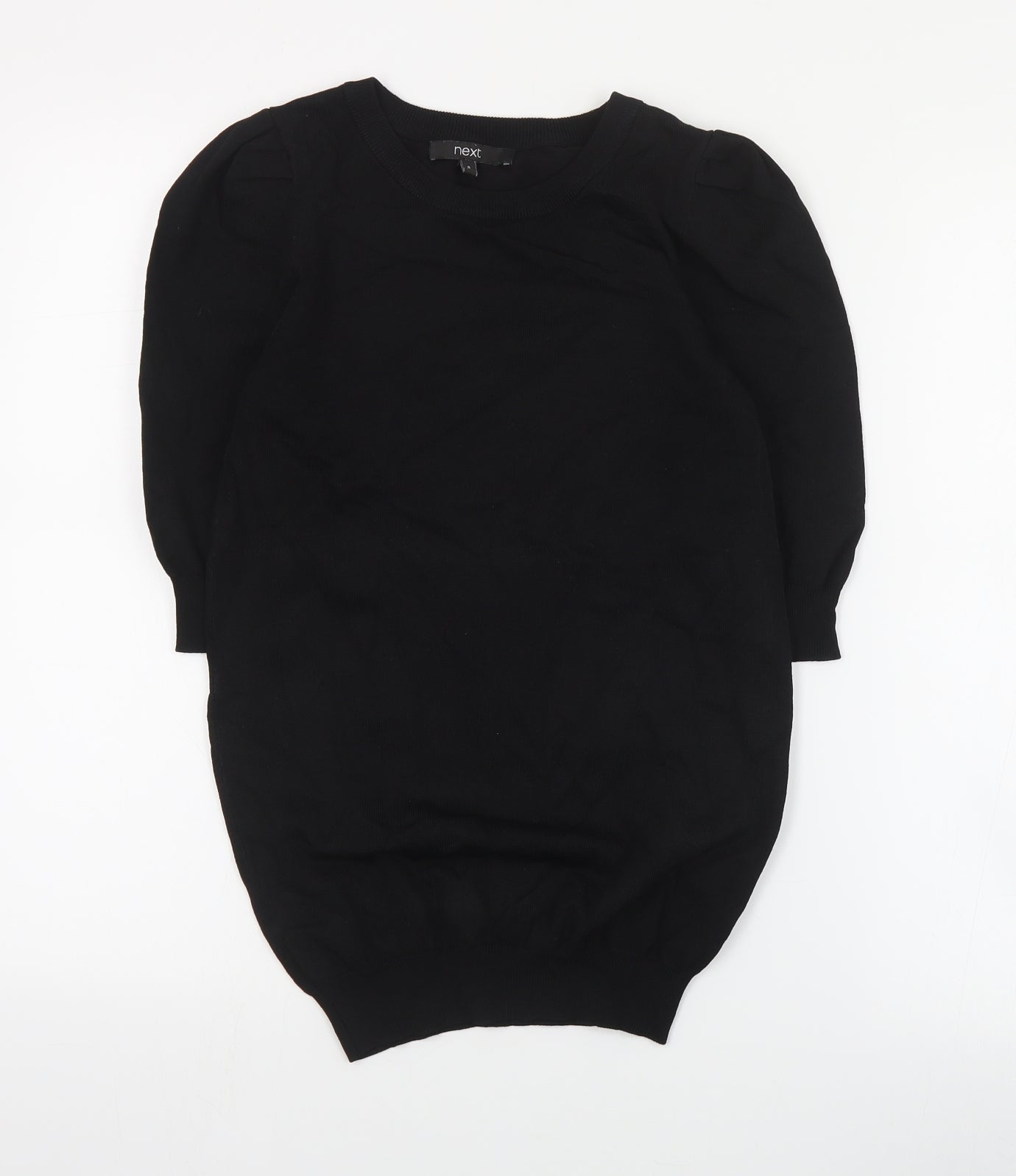 NEXT Womens Black Round Neck  Viscose Pullover Jumper Size 8