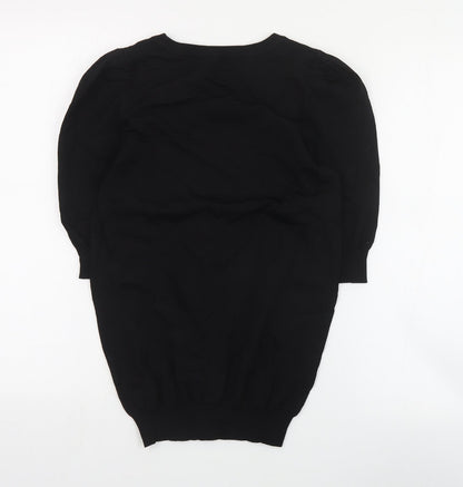 Next Womens Black Round Neck  Viscose Pullover Jumper Size 8