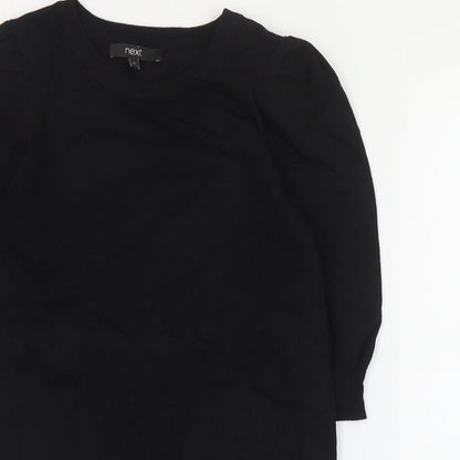 Next Womens Black Round Neck  Viscose Pullover Jumper Size 8