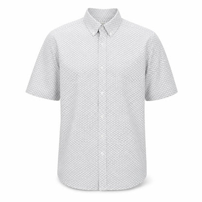 George Mens Black Geometric Cotton  Button-Up Size L Collared Button