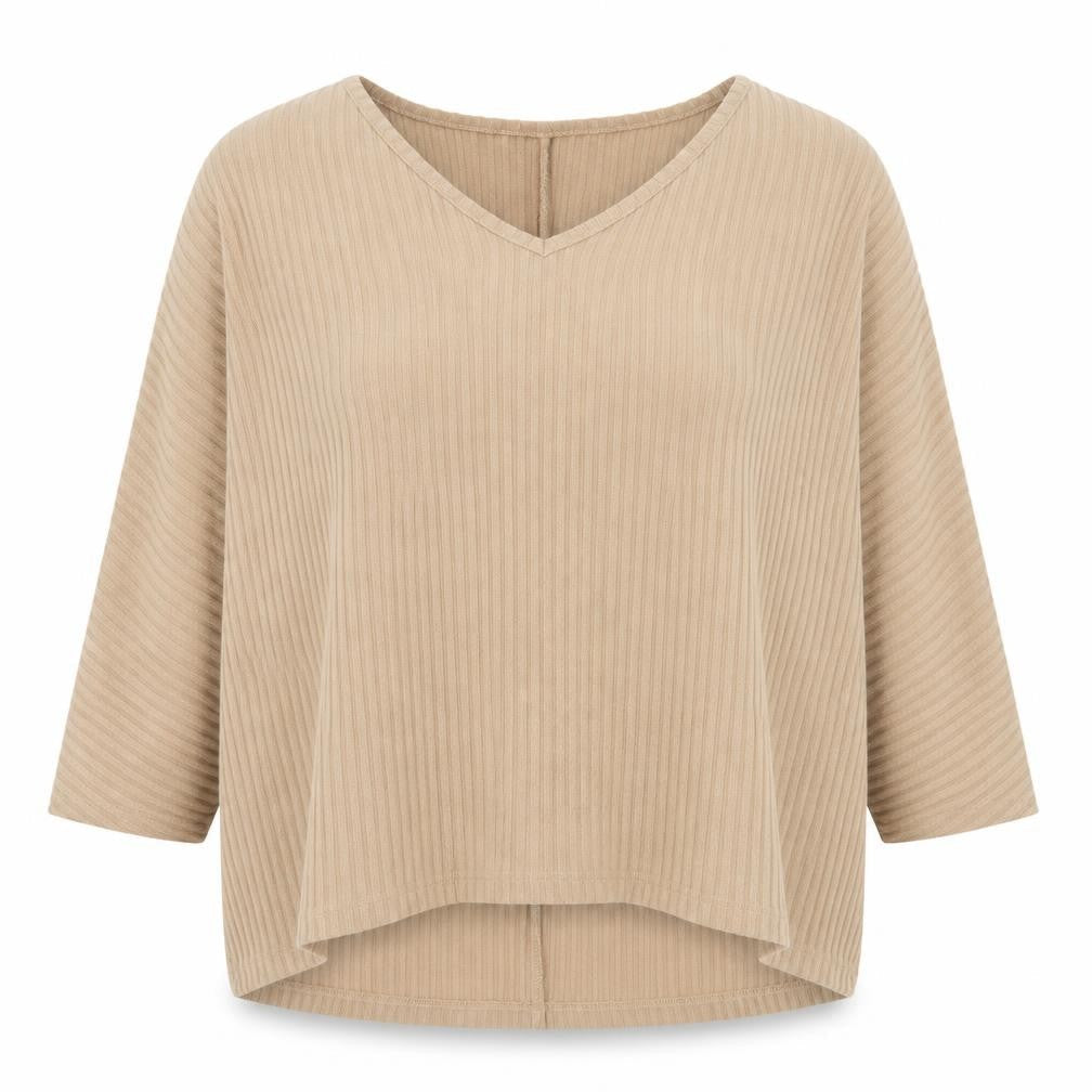 New Look Womens Brown V-Neck  Polyester Pullover Jumper Size S