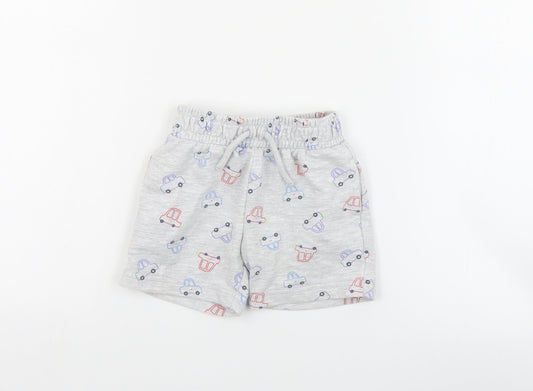 Dunnes Baby Grey Geometric Cotton Jogger Trousers Size 12-18 Months  Drawstring