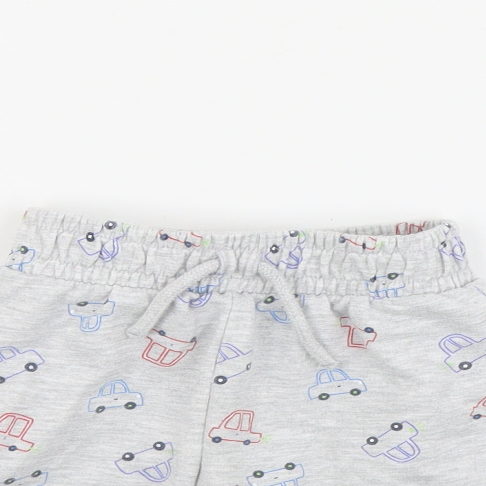 Dunnes Baby Grey Geometric Cotton Jogger Trousers Size 12-18 Months  Drawstring