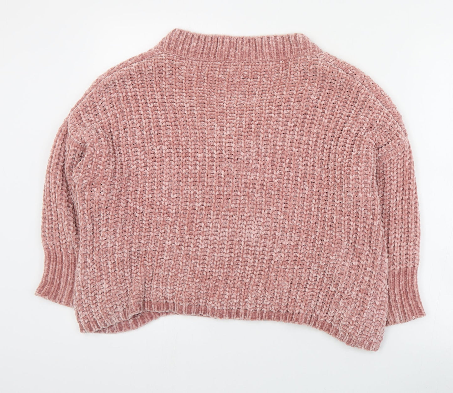 Stella Womens Pink Round Neck  Acrylic Pullover Jumper Size 10