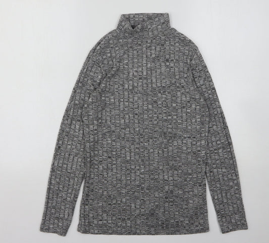 Peacocks Womens Grey High Neck  Viscose Pullover Jumper Size 10