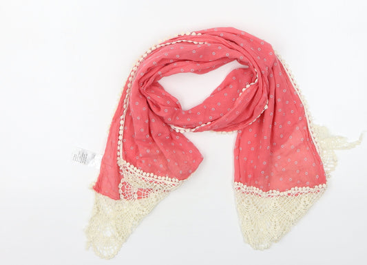 Peacocks Womens Pink Polka Dot Cotton  Scarf